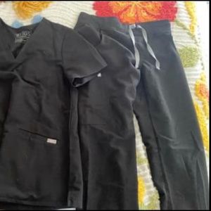 Figs Black Technical Collection scrub pants